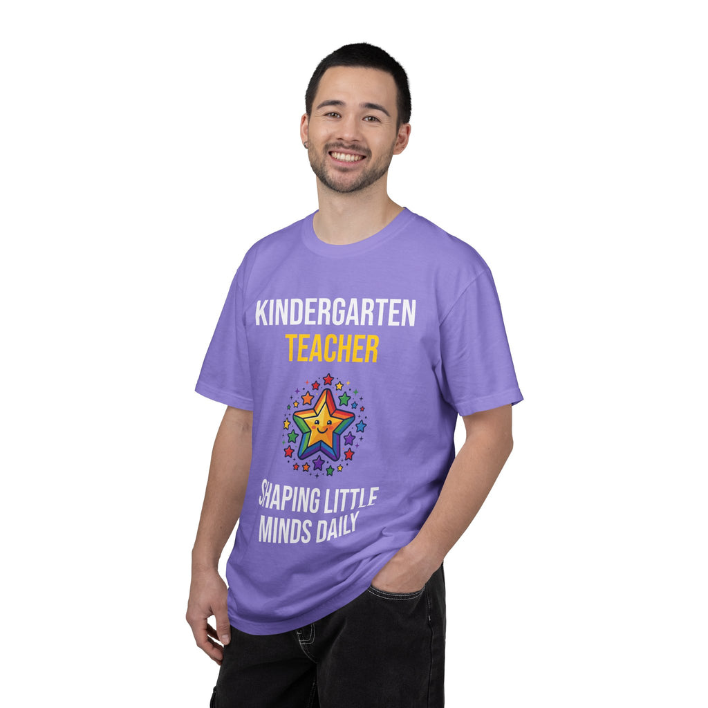 Kindergarten Teacher T-Shirt - "Shaping Little Minds Daily" Cute Star Design