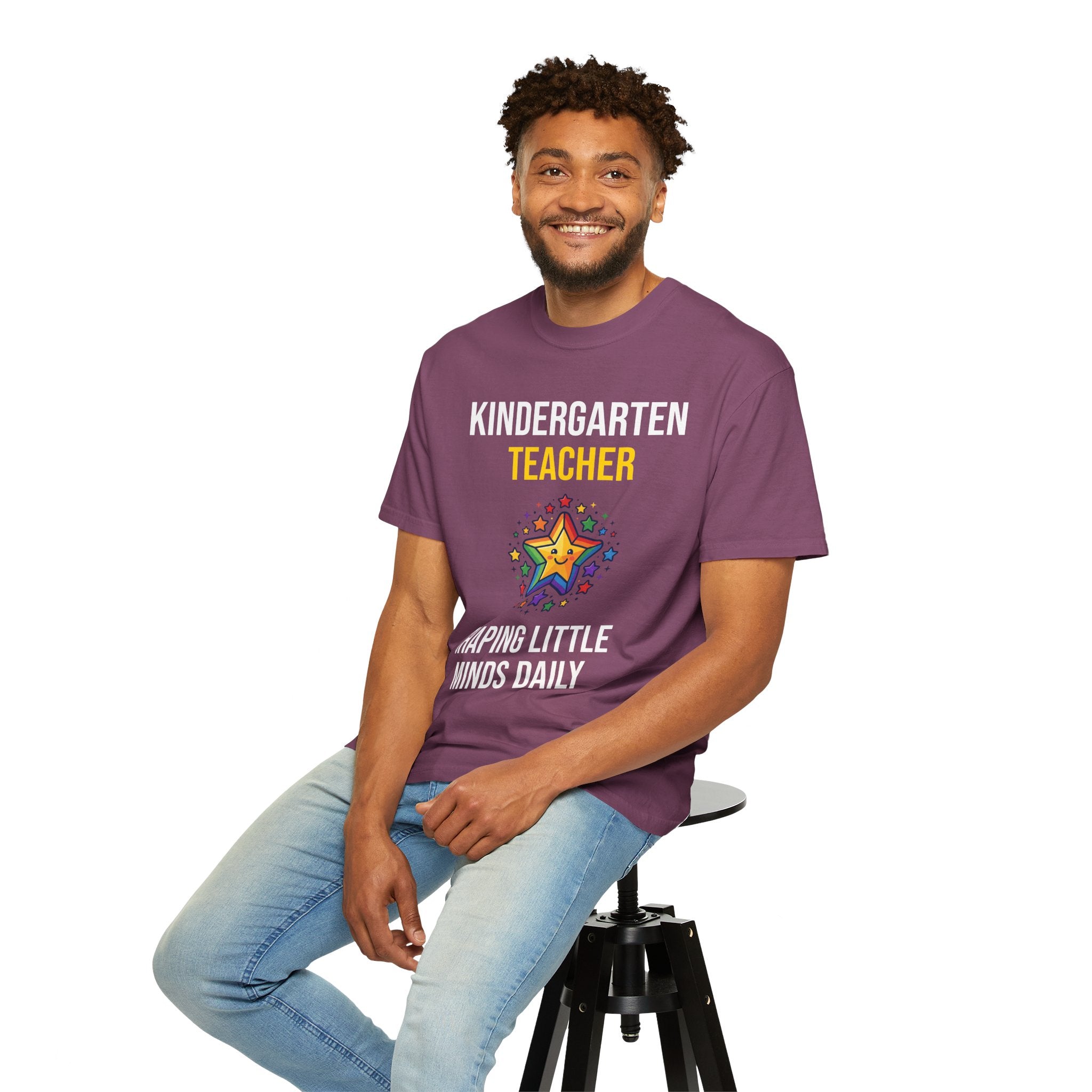 Kindergarten Teacher T-Shirt - "Shaping Little Minds Daily" Cute Star Design