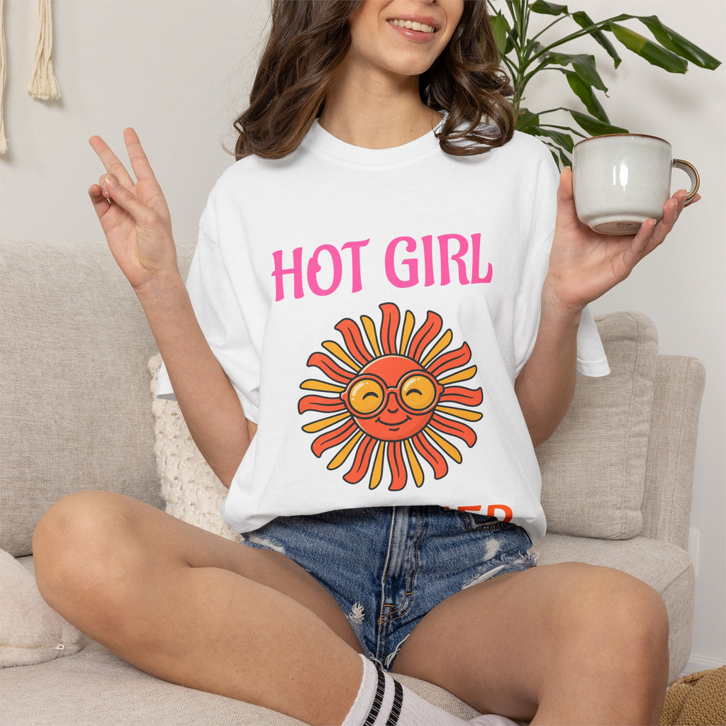 Hot Girl Summer T-Shirt — Retro Smiling Sun Graphic Tee