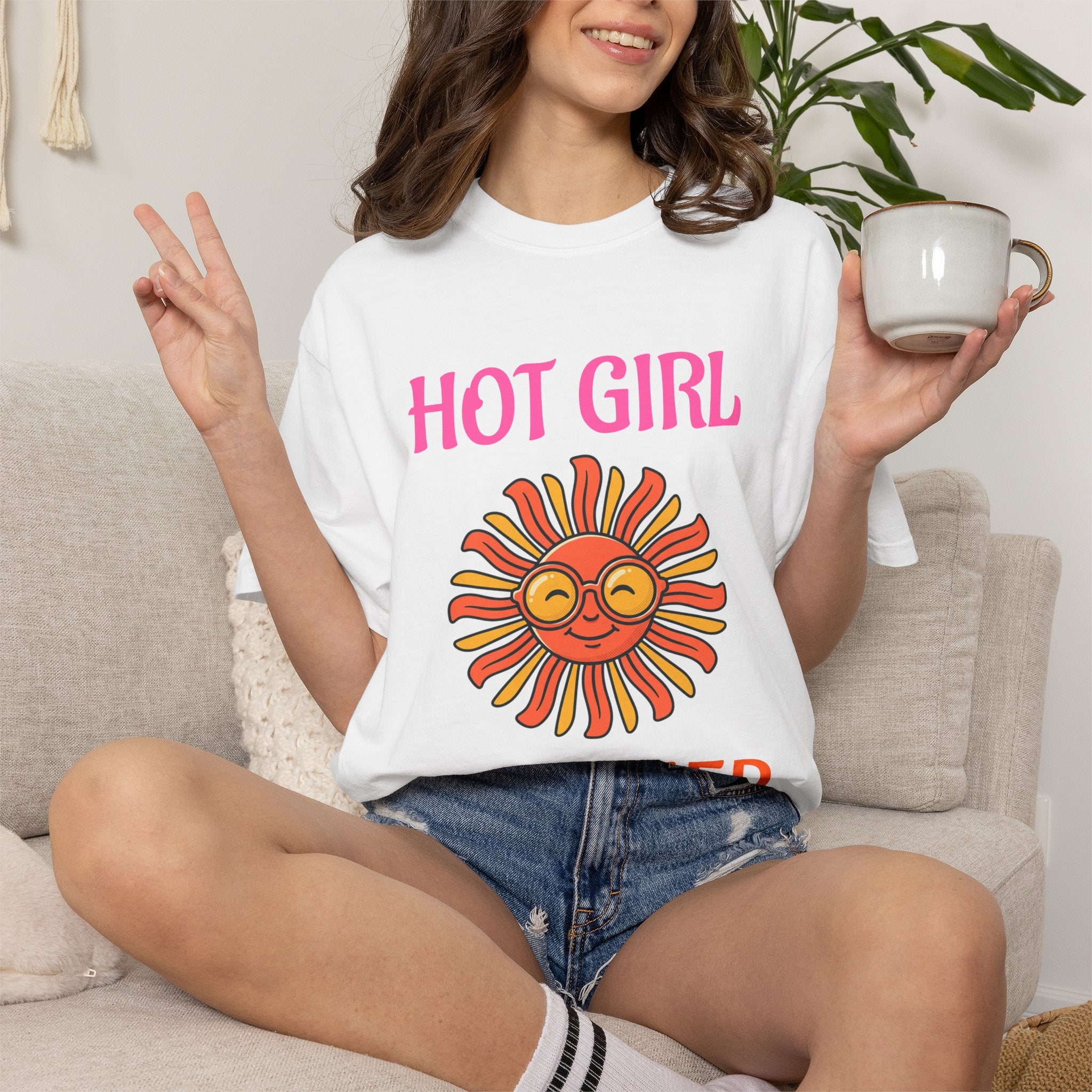 Hot Girl Summer T-Shirt — Retro Smiling Sun Graphic Tee