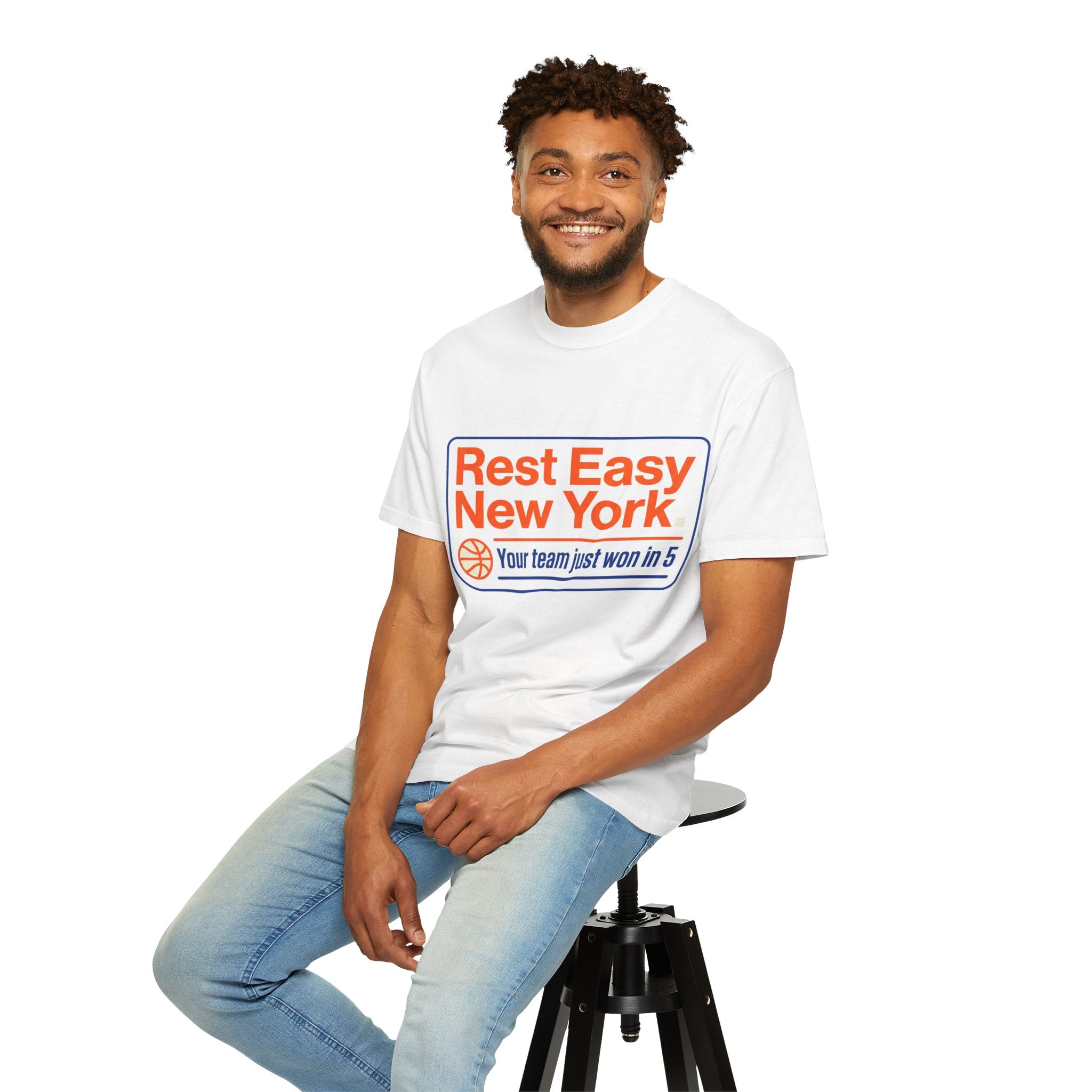 T-Shirt — "Rest Easy New York" Basketball Fan Tee