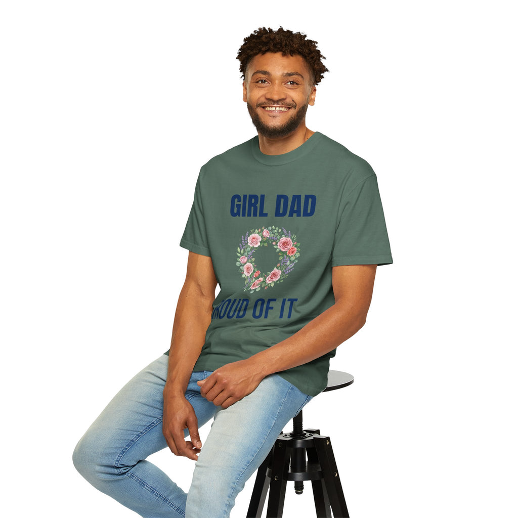 Girl Dad Floral Wreath T-Shirt — Proud Girl Dad Father's Day Gift Tee