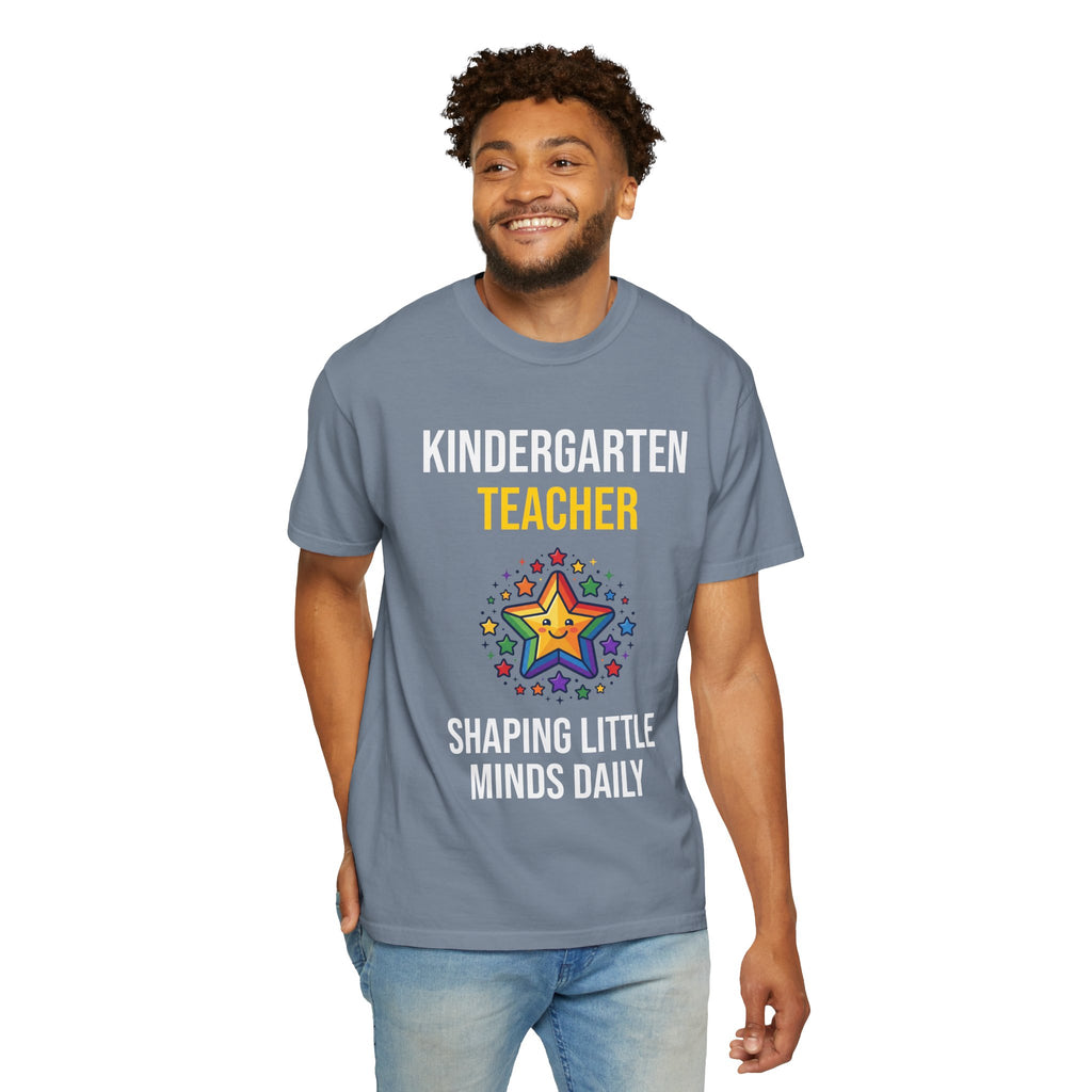 Kindergarten Teacher T-Shirt - "Shaping Little Minds Daily" Cute Star Design