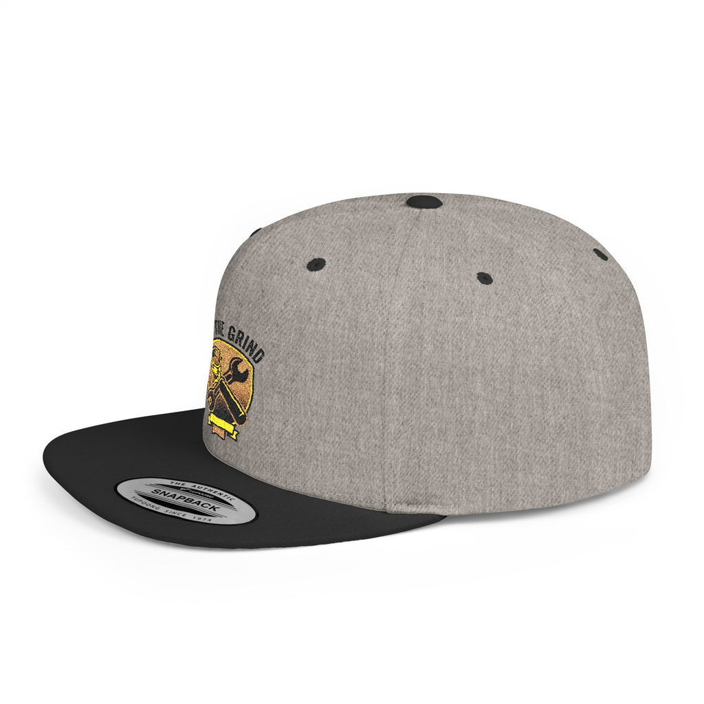 Snapback Hat — "On The Grind" Vintage Tool Crest Flat Bill Cap
